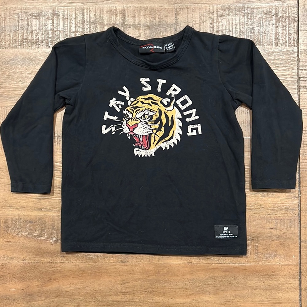 ROCK YOUR BABY BLACK TIGER COTTON TOP